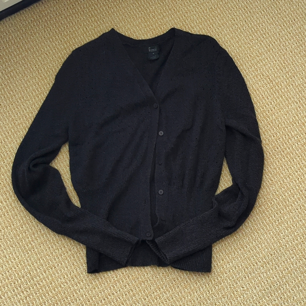 Frenchi cotton cardigan grey medium